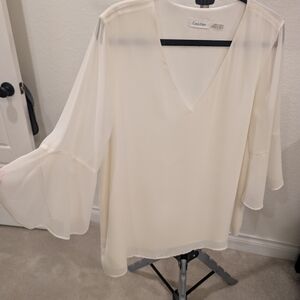 Calvin Klein Women's Cream Blouse